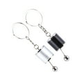 2pcs Fashion Manual Transmission Key Ring Metal Keychain (Black, Silver