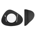 thumbnail image 1 of 2pcs Faux Leather Placemats for Dinner Table, PU Leather Drop-Shaped Table Mats Placemats Heat Resistant Waterproof Oil Proof Kitchen Placemats, Black, 1 of 5