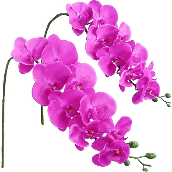 2pcs Faux Phalaenopsis Orchid Fake Artificial Flower with Stems, Real Touch Large Blooms 40 Inch for DIY Bouquets, Wedding Centerpieces & Home Decor, Pale Pink