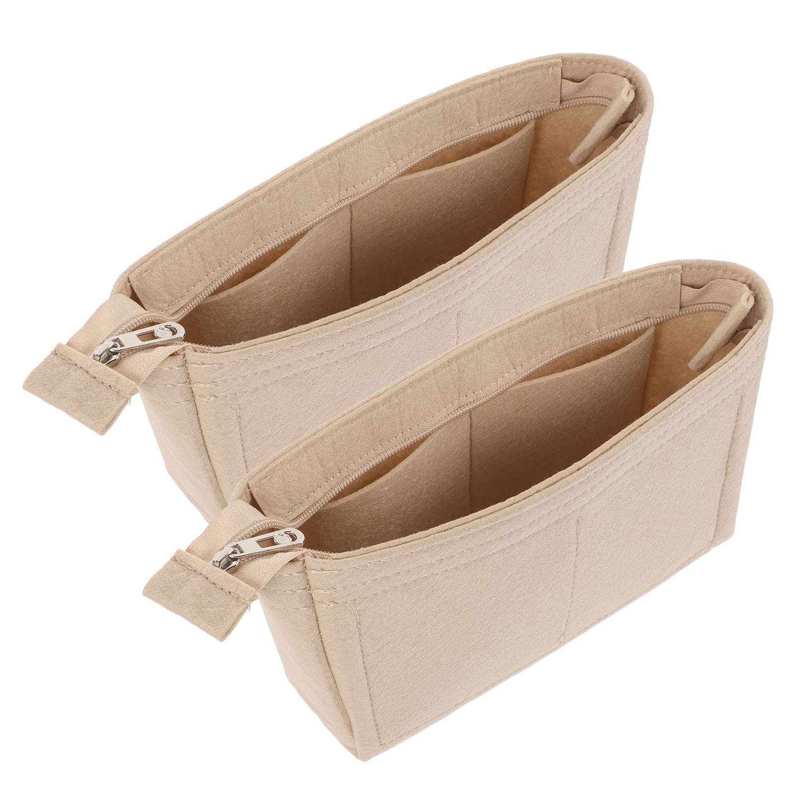 2pcs Felt Purse Organizer Cosmetics Purse Insert Small Bag Insert Liner Tote Organizer for Women