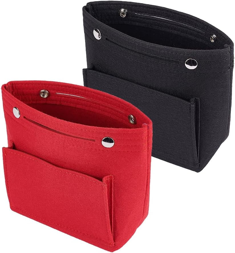 2pcs Felt Purse organizer Insert 2 Colors Tall Long Tote Bag Insert Felt Hangdbag Bag in Bag Multi Compartments Storage Pocket Inside with buckle for NeoNoe Noe BB 3.5x8x6.8 Inch Walmart