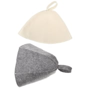 2pcs Lightweight Felt Sauna Hats for Hot Steam Room Bath - Modern Design, Comfortable Cover for Dry Heat