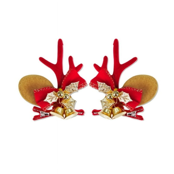 2pcs Festival Cartoon Christmas Antler Duckbill Hairpin Hair Clip for Ponytail Bangs Hairpins for Teens Children