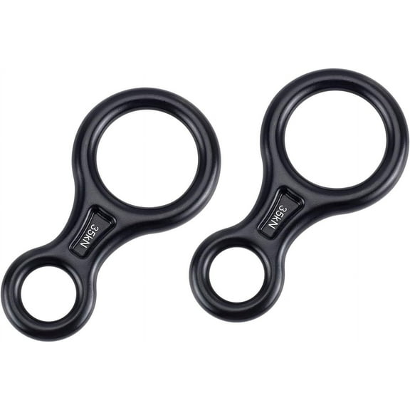 2pcs Figure 8 Descender Rigging Black Aluminum Alloys Climb 8 Belay Device Titan Figure Descender Rappelling Devices