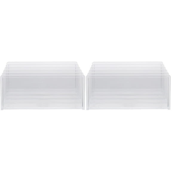 MERRYHAPY Transparent Book Shelf 2Pcs Vertical Storage Rack for Documents and Books