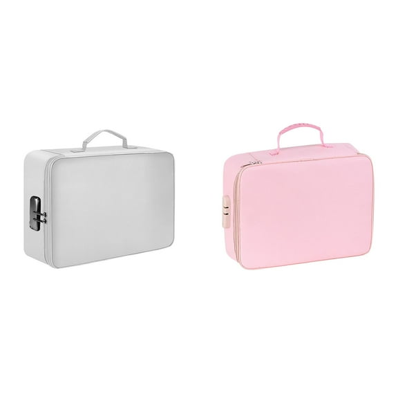 2pcs Fireproof Document Box with Lock, Heat Insulated Fireproofï¼Waterproof Box File Organizer, Portable Home Travel Safe Storage for Important Documents