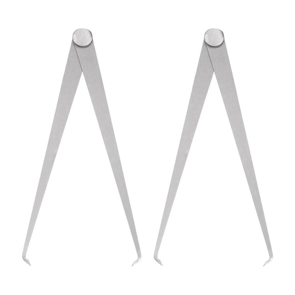 2pcs Firm Joint Inside Caliper 200mm 8 Inch Tool Steel Friction Internal Measurement for Carving Shaping Modeling, Silver