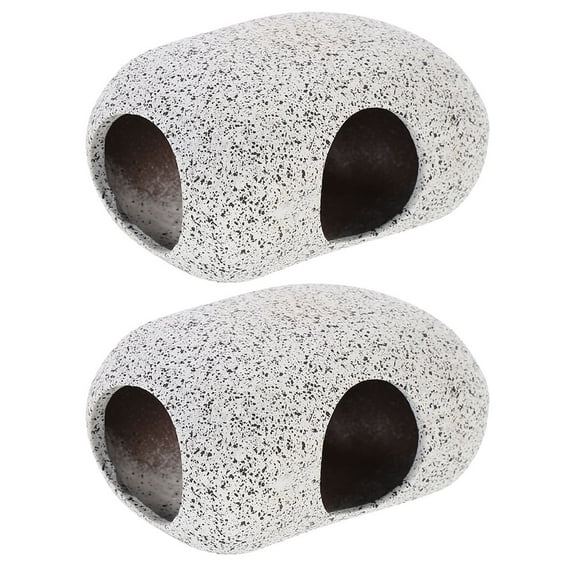 2pcs Fish Hideaway Stones Delicate Fish Rest Stones Fish Spawning Holes Tank Decors