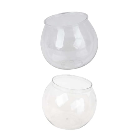 2pcs Fish Tank Aquarium Turtle Reptile Fish Bowl for Office Desktop Table Centerpiece