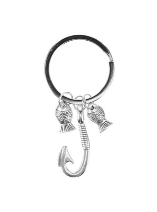 6Pcs Japanese Fish Hook Keychain Belt Clip Purse Wallet Holder Key