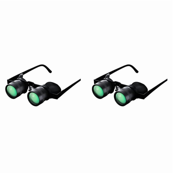 2pcs Fishing Binoculars Glasses Portable Hands Free Binoculars Telescope 10X Zoom Glasses