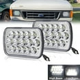 thumbnail image 1 of 2pcs Fit For Ford F250 F350 E150 7x6" LED H4 Headlights Sealed H6054 Square Headlamp, 1 of 8