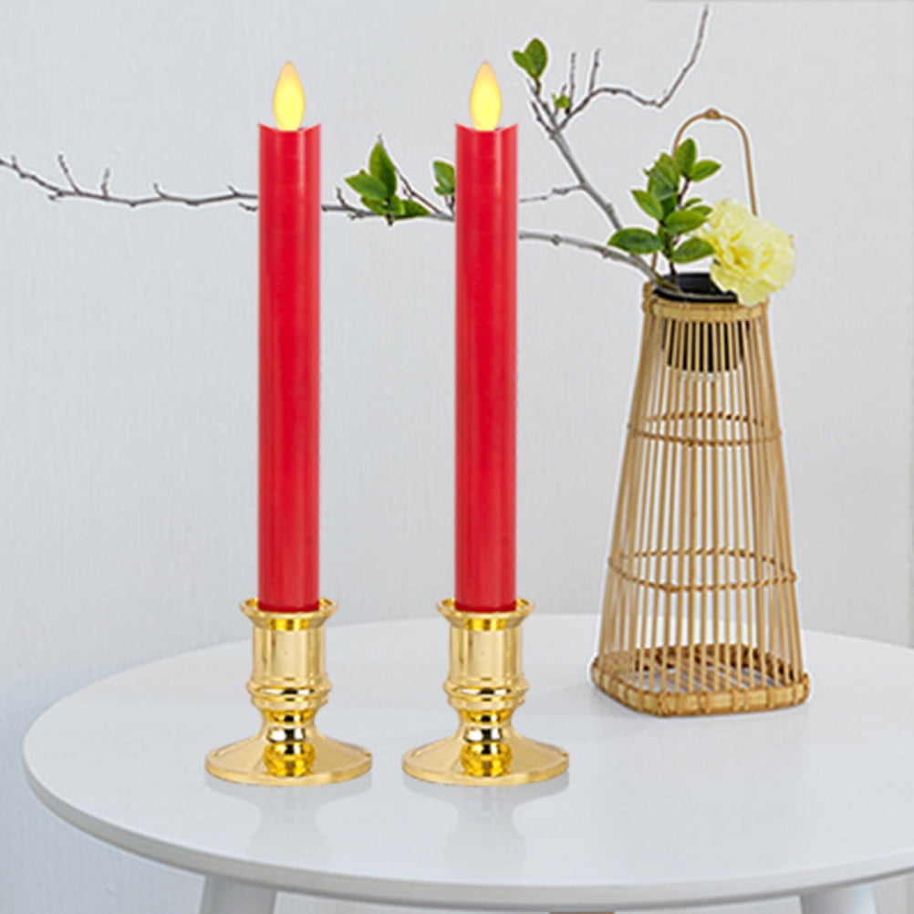 2pcs Flameless Flickering Candle LED Window Taper Candles with Timer