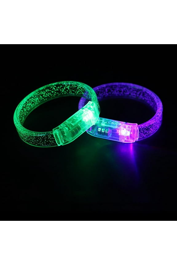 2pcs Flashing Wrist Luminous Bangle Colorful Bracelet Party Glow Hot M6 J3F2