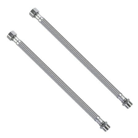 2pcs Flexible Pipe Water Heater Hose 3/8 Inch for Faucet Water Heater Connection