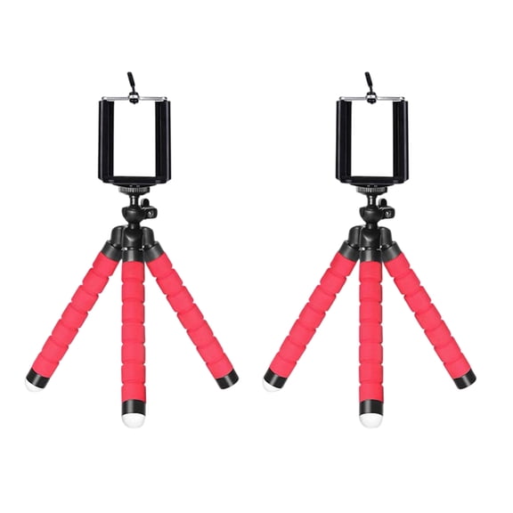 2pcs Flexible Tripod Portable Adjustable Tripod Stand with Clip Bracket Mount Holder for Cellphone Action Camera