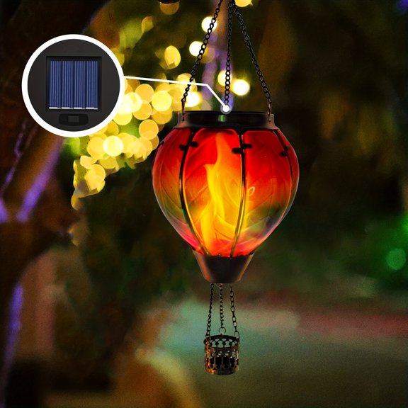 2pcs Flickering Flame LED Lantern Replacement Tops - Waterproof Outdoor/ Hot Air Balloon Light with Realistic Flame Effect, Fits 2.87-3.35" Lanterns (Compatible with -Filled Balloon)