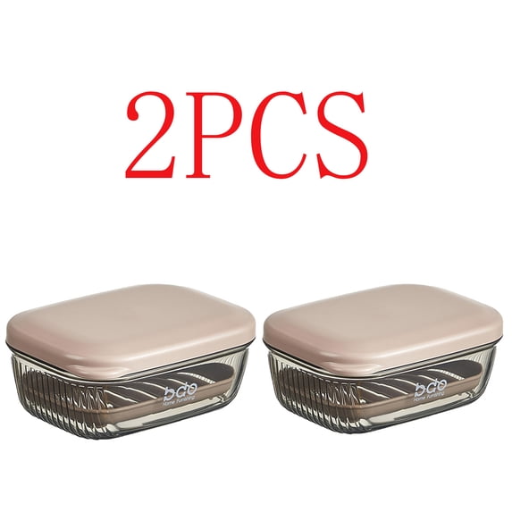 2pcs Flip Top Drainage Travel Soap Case - Leakproof Transparent Bar Soap Container with Lid, Portable Soap Dish for Bathroom Shower Gym Camping, for Travel & Daily Use Soap Storage, 4*3*2in, Clear