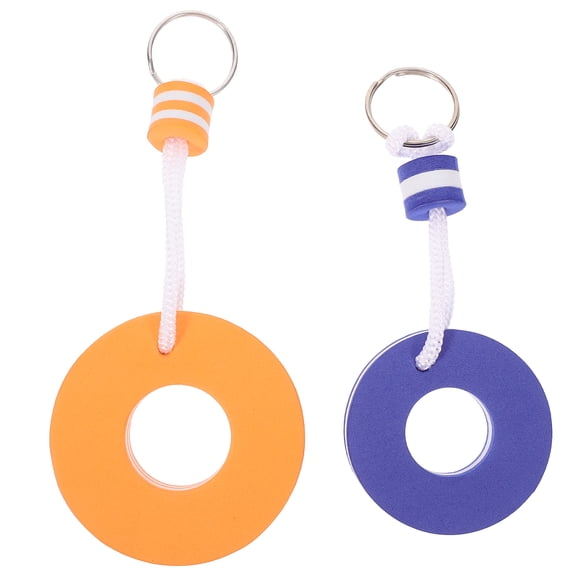 2pcs Float Ring Keychain Eva Round Floating Key Floating Key Chain Keyring Decorative Sailing Boating Fishing Kayaking Accessories For Women Men