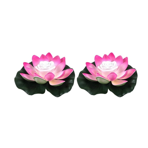 2pcs Floating Solar Pond Light, Color Changing Glow Mode, Waterproof Underwater Structure, Flower Shaped Appearance, Suitable for Pool, Pond, Fish Tank and Outdoor Water Scene Decoration, Pink