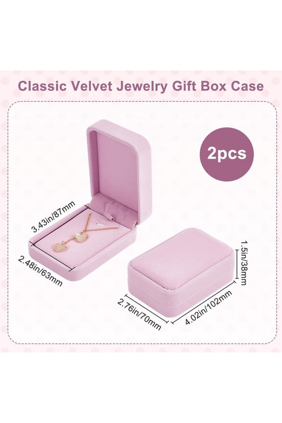 2pcs Flocking Gift boxes for Wristwatch Bracelets Storage Lilac 10.2x7x3.8cm