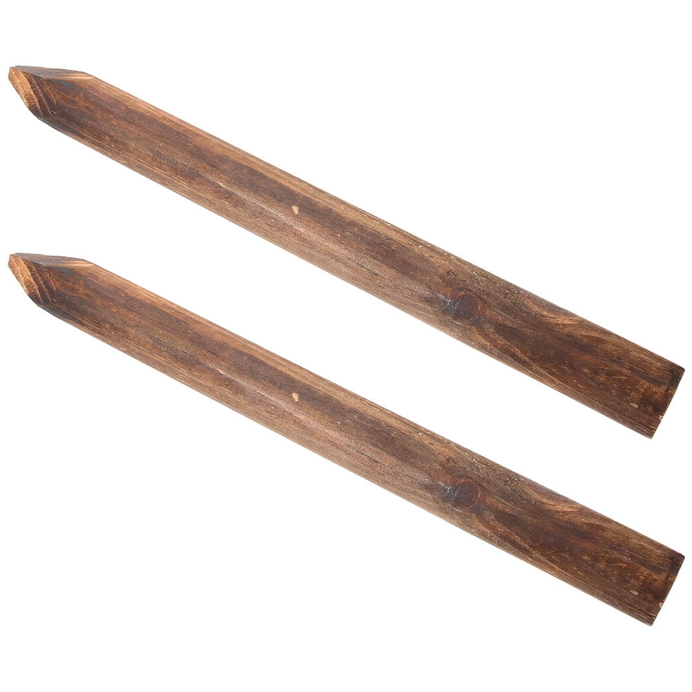 FRCOLOR WORGEOUS 2pcs Yard Wood Fence Pole Solid Wooden Poles for Garden Fence Making Supply and Accessory
