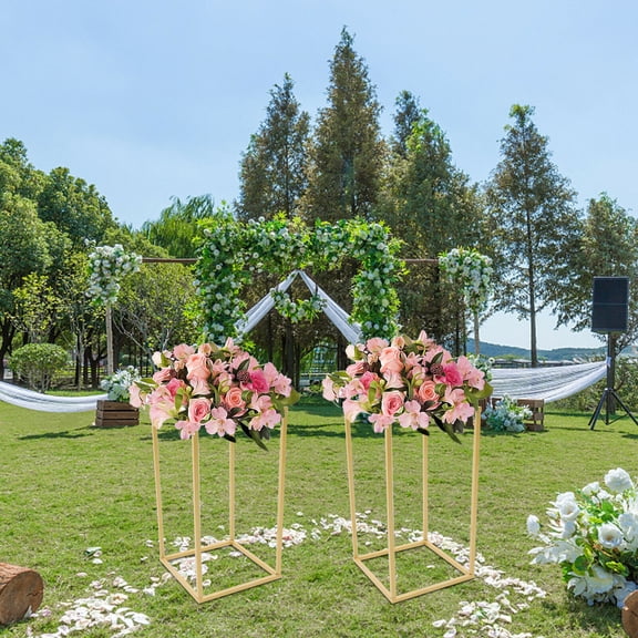 2pcs Flower Display Stand Metal Column Flower Arrangement for Wedding Party
