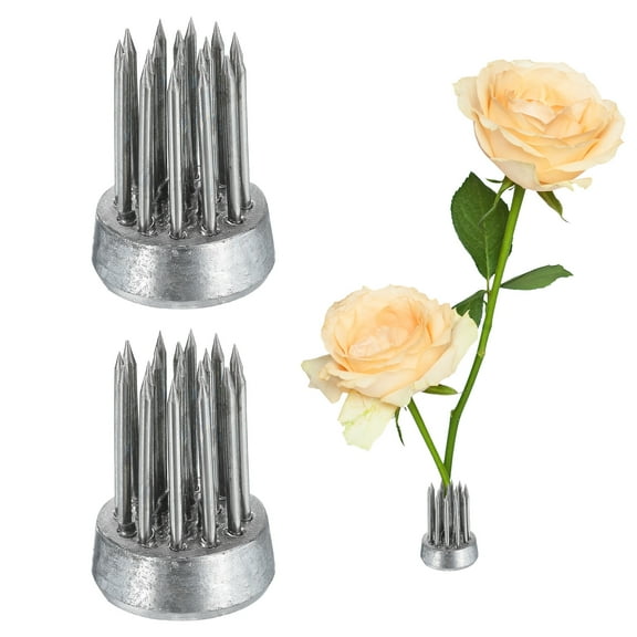 2pcs Flower Frog, Round Stainless Floral Frogs, Flower Arranger Fixed Tool Pin Frog (Silver, 0.6")