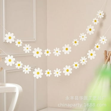 2pcs Flower Garland Party Chrysanthemum Garland Party Banner Artificial Party Banner Decor