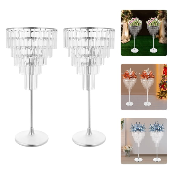 2pcs Flower Holders Centerpiece 5 Tier Wedding Flower Stand Tabletop Decor Vase