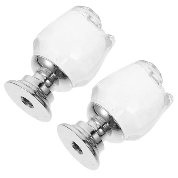 2pcs Flower Shape Cabinet Knobs Decorative Crystal Single Hole Pull Handles For Closet Drawer Wardrobe Bedroom Bathroom Kitchen