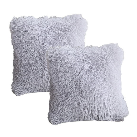 2pcs Fluffy pillow-super soft and plush faux fur accent pillow