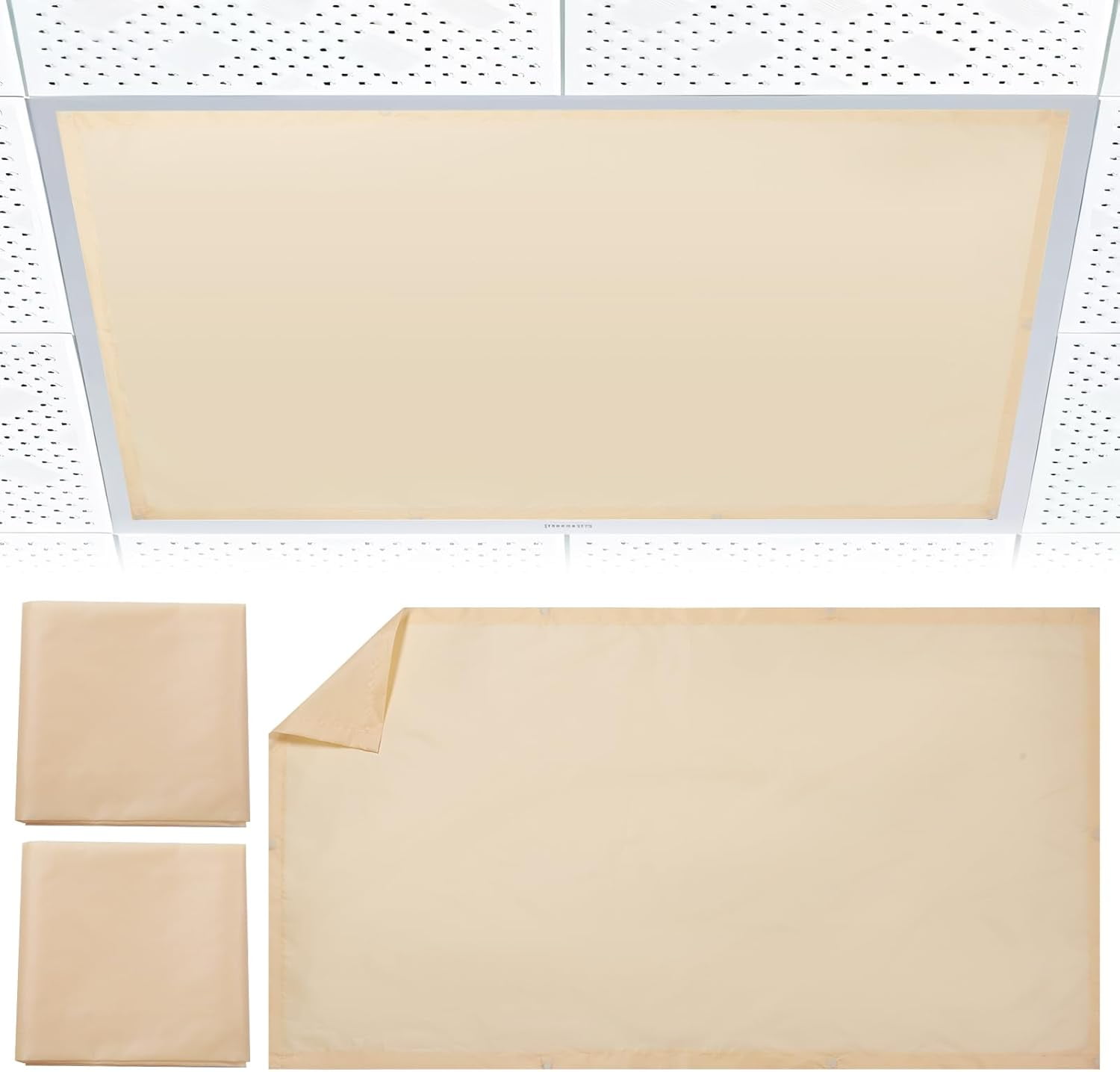 2-Pack Fluorescent Light Covers With Galaxy Pattern | Magnetic Light Filters For Office & Classroom | 4x2 Foot Ceiling Diffusers