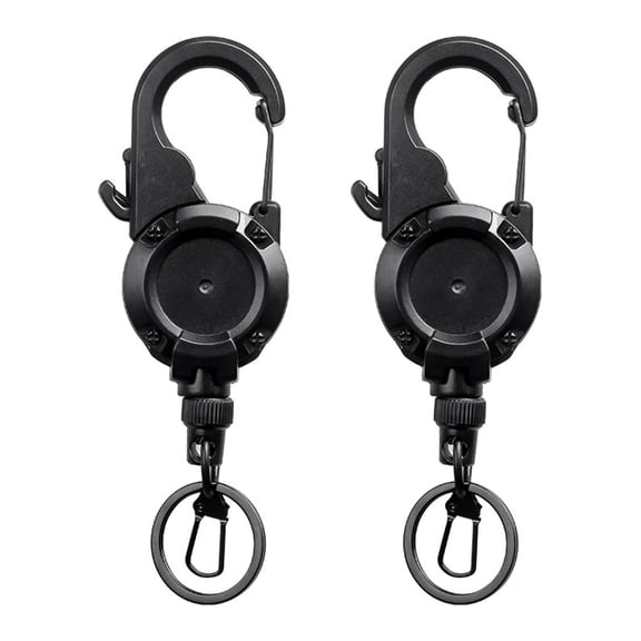 2pcs Fly Fishing Retractor Locking Retractor with 26inch Cord Heavy Duty Badges Holder Anglers Fishing Equipment