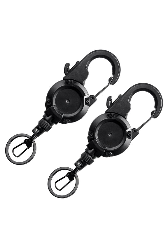 2pcs Fly Fishing Retractor with 26inch Cord Locking Keychain Badge Holder for Anglers Fishing Tool