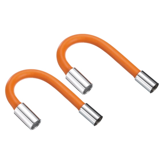 2pcs Foam Extension Tube With Connector, 360 Degrees Faucet Sprayer Extension Hose, Orange 20cm/30cm