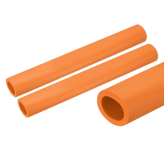 2pcs Foam Tubing for Handle Grip Support, Pipe Insulation, 1 inch(25mm) ID 35mm OD 0.25m(0.8ft) Length Orange