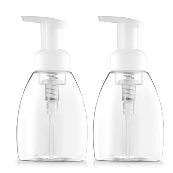 2pcs Foaming Soap Dispenser Pump Bottles, Foaming Bottle With Pump, Foaming Bottles Empty, BPA Free Empty Refillable Plastic Container for Liquid Soap - Kitchen, Bathroom, Commercial - 8oz (250ml)