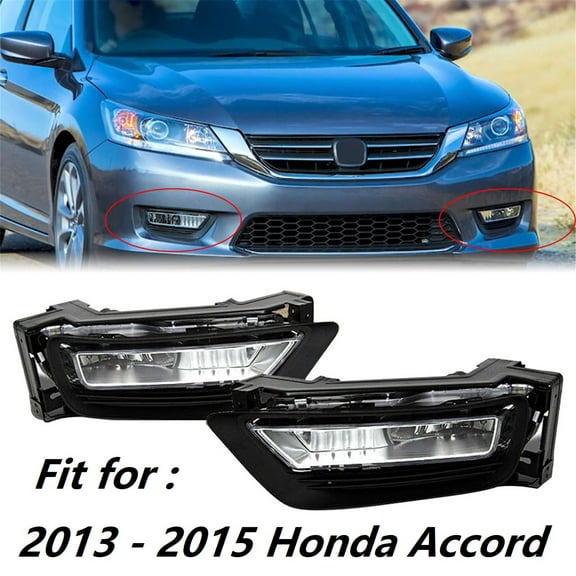 2pcs Fog Driving Light Lamp Bulb Assembly Fit for 2013 2014 2015 Honda Accord, Front Left & Right