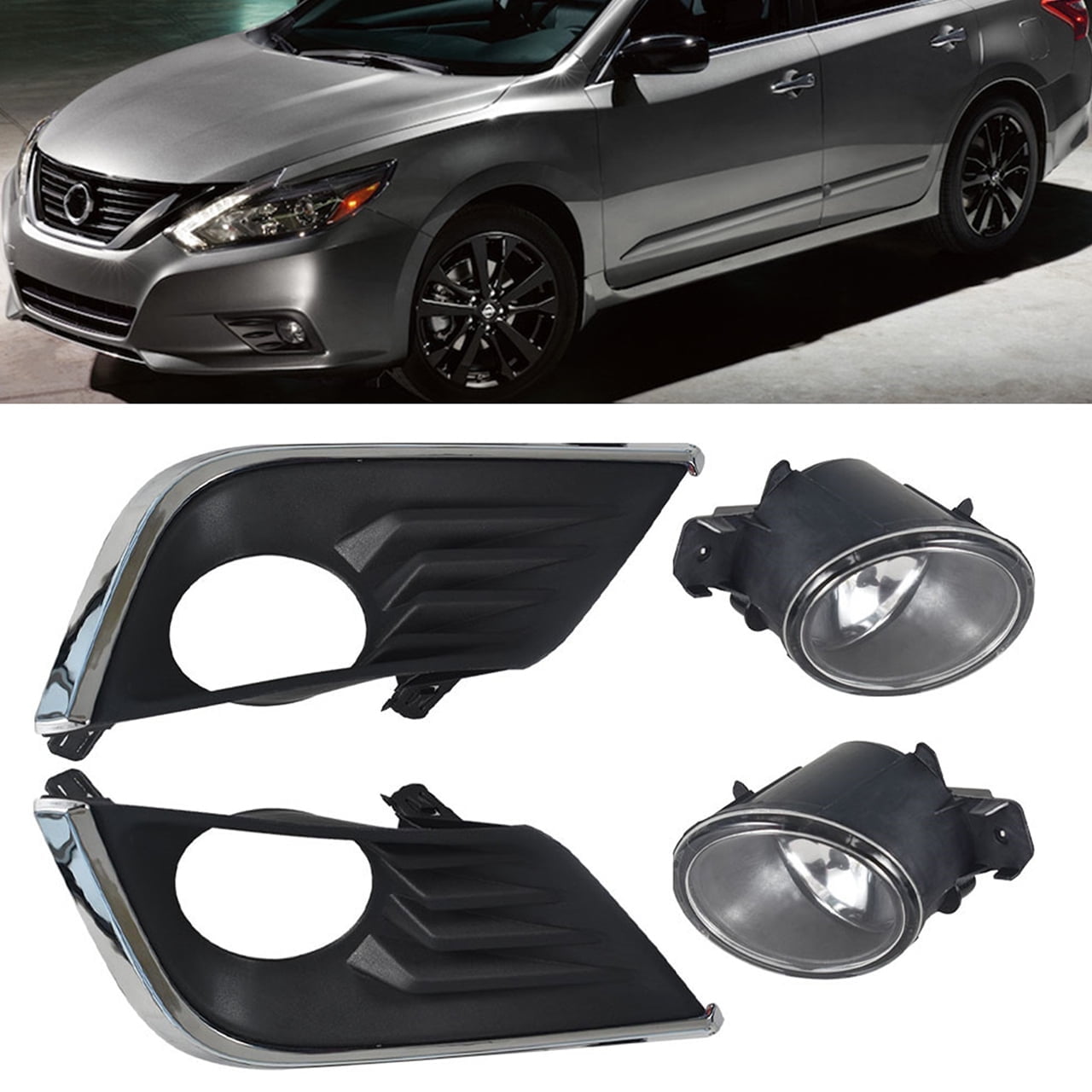 2pcs Fog Driving Light Lamp Bulb Assembly Fit for 2016 2017 2018 Nissan Altima, Front Left & Right