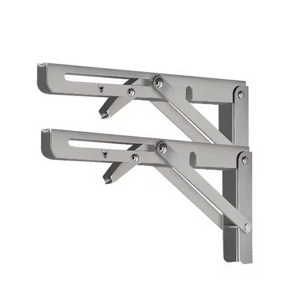 2pcs Folding Shelf Brackets Heavy Duty Stainless Steel Collapsible Shelf Bracket for Table Space Saving DIY Bracket 8/10/12inch