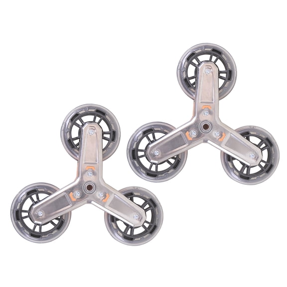 2pcs Folding Shopping Cart Wheel with Triangle Designs Grocery Cart Wheel set for Stair Climbing Smooth & Stable Ride