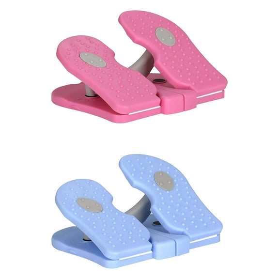 2pcs Folding Stepper, Fitness Stepper, Office Living Room Home Bedroom under Tabletop Climber Training Workouts Foot Machine Pink and Blue