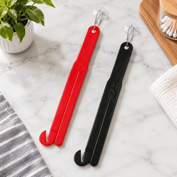 2pcs Food Bag Opener, Food Pouch Cutter with Stainless Steel Blade Effortless Sealed Grocery Bag Squeezer with Suction Cup & Hanging Chain for Kitchens Tools Easy Storage