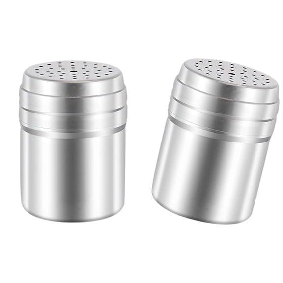 2pcs Food Grade 304 Stainless Steel Powdered Sugar Shaker Seasoning Container