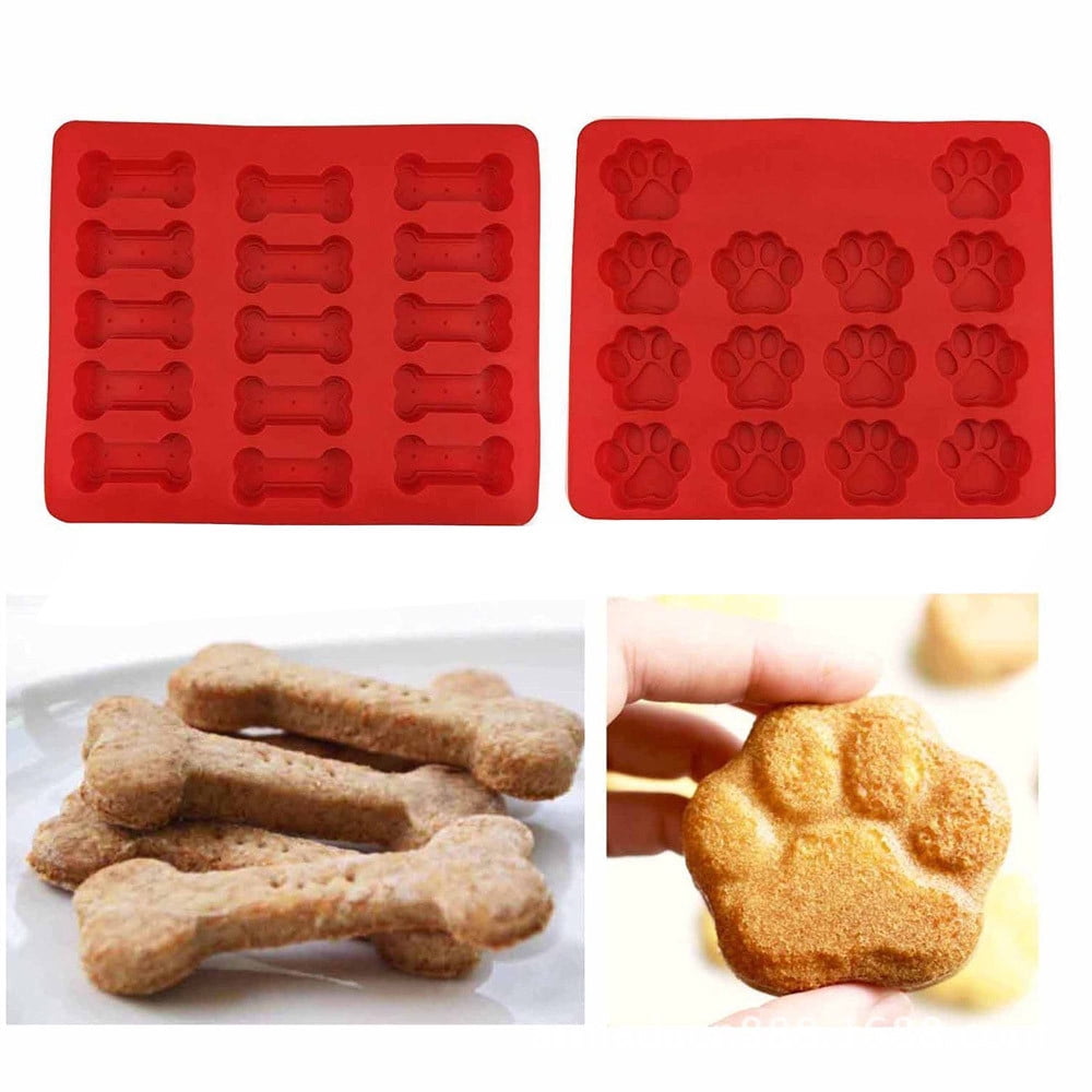 2pcs Food Grade Puppy Dog Bones Baking Molds Cake Biscui