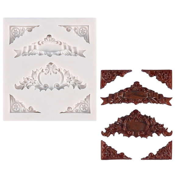 2pcs Food Grade Silicone Molds Fondant Molds For DIY Cake Decoration Chocolate Candy UV Resin & Epoxy Resin Jewelry Making Gainsboro 102x92x10mm Inner Size: 29x17mm 67x26.5mm and 68x21.5mm