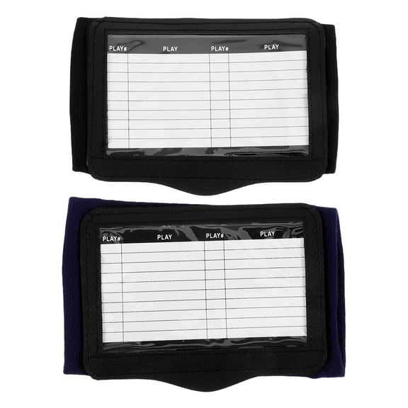 OUNONA 2-Pack Football Armbands with Playbook Wristbands for Tackle and Flag Football Players, Assorted Colors