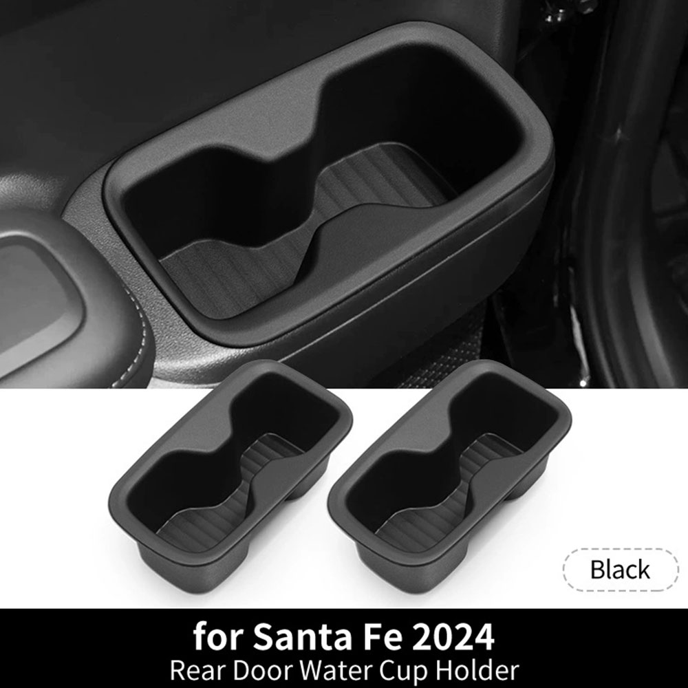 2pcs For 2024 2025 Hyundai Santa Fe 6/7 Seats Rear Door Cup Holder Storage Tray