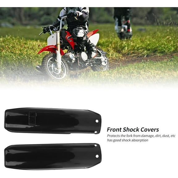 2pcs Fork Guards Covers, Impact Resistant Front Fork Support Guard, Front Shock Absorbing Cover for CRF50 CRF70 CRF80, Black